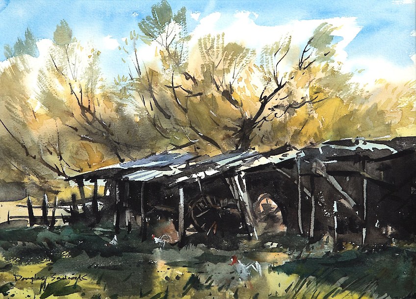 Old Farm Shed Watercolour